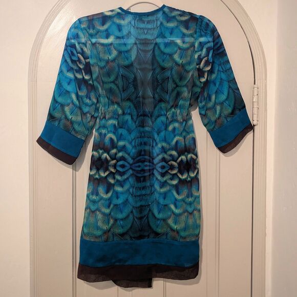 Dolcessa Swimwear Handmade Peacock Print Glam Cover Up/Evening Jacket, Size XS/S - Picture 6 of 7